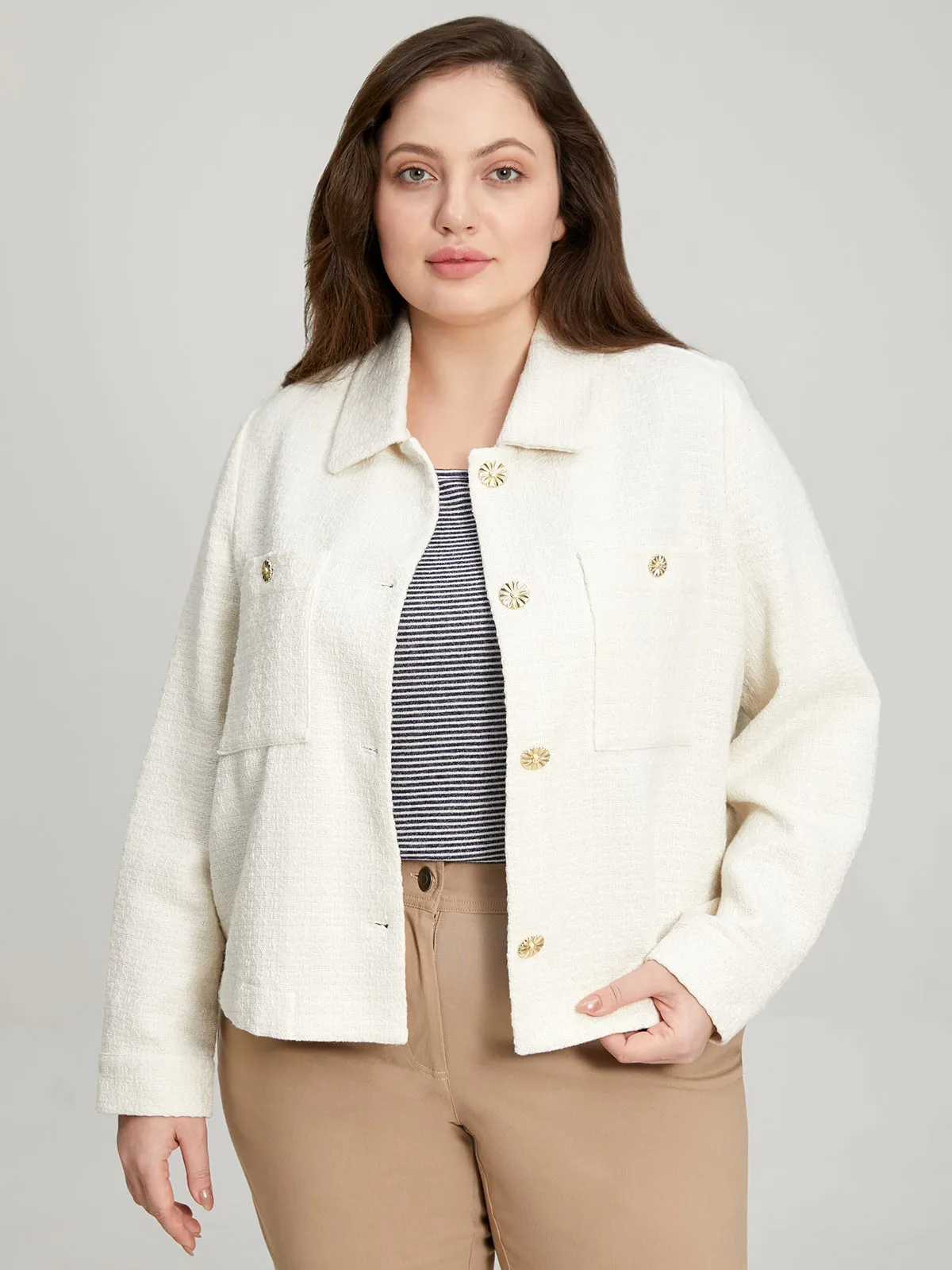 Plus Collared Tweed Jacket sold by 89th & Madison product image thumbnail 2