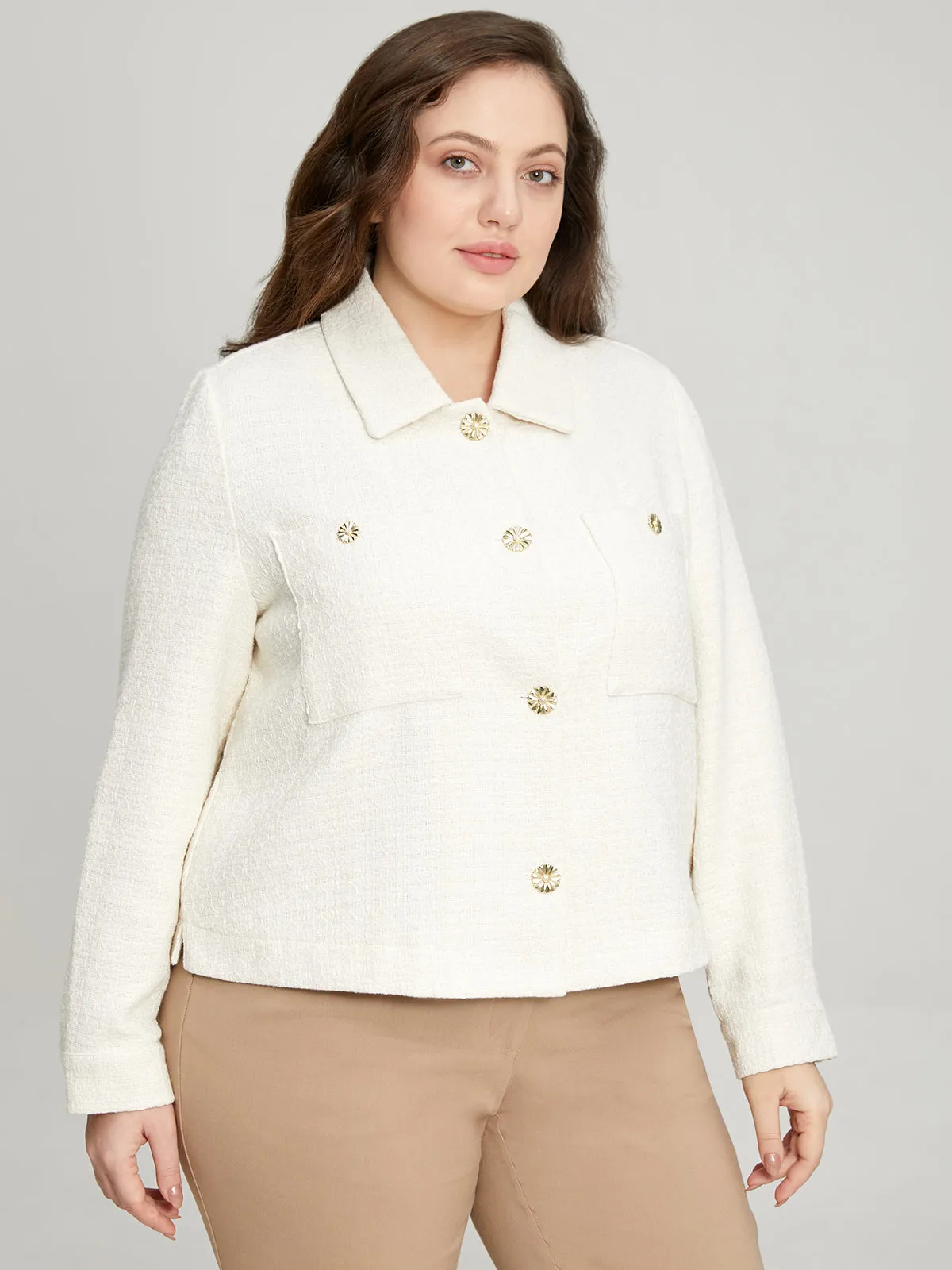 Plus Collared Tweed Jacket sold by 89th & Madison product image thumbnail 4