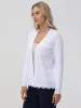Pointelle Lace Ruffle Open Cardigan sold by 89th & Madison