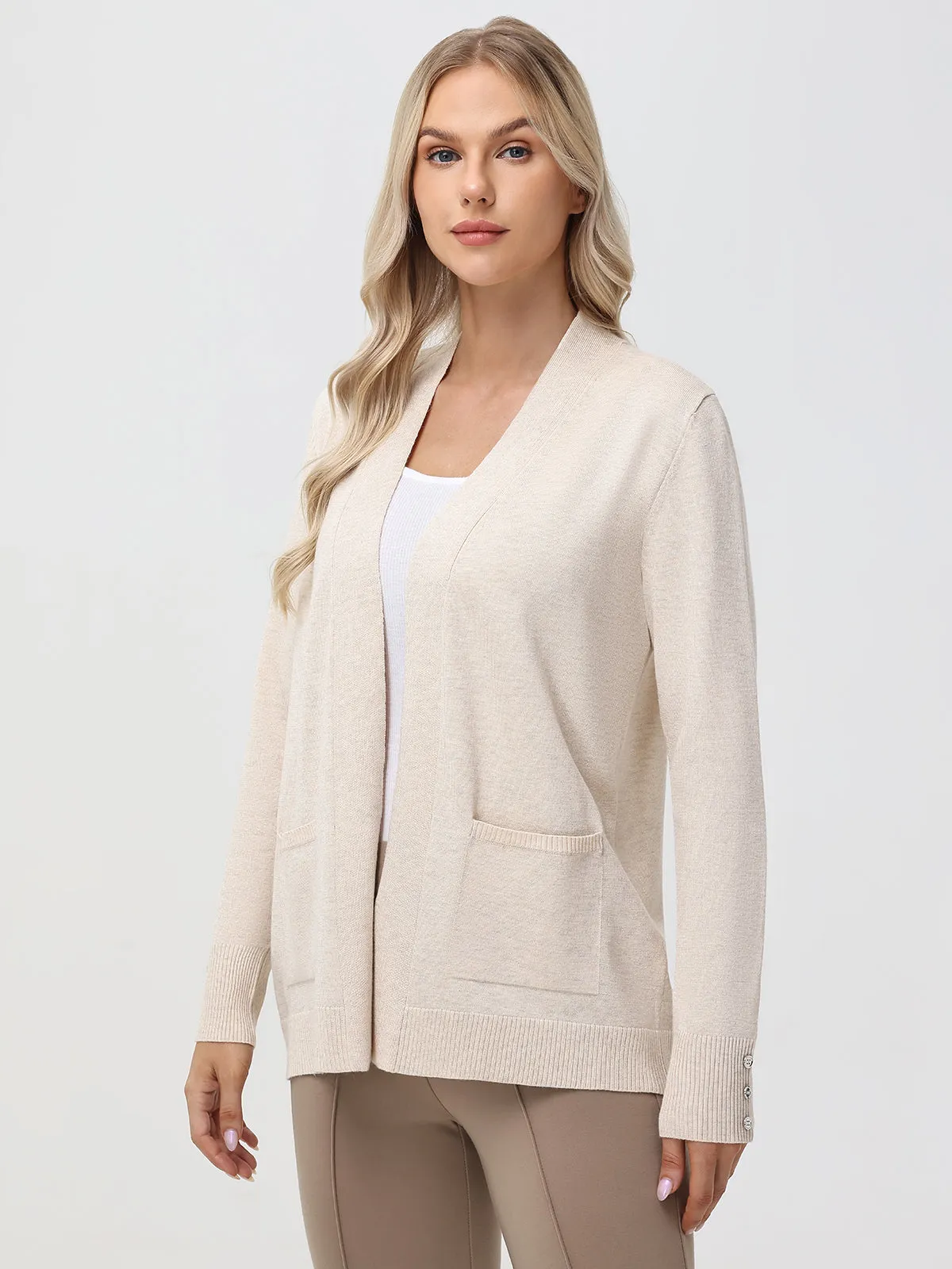 Rib Back Open Cardigan sold by 89th & Madison product image thumbnail 3