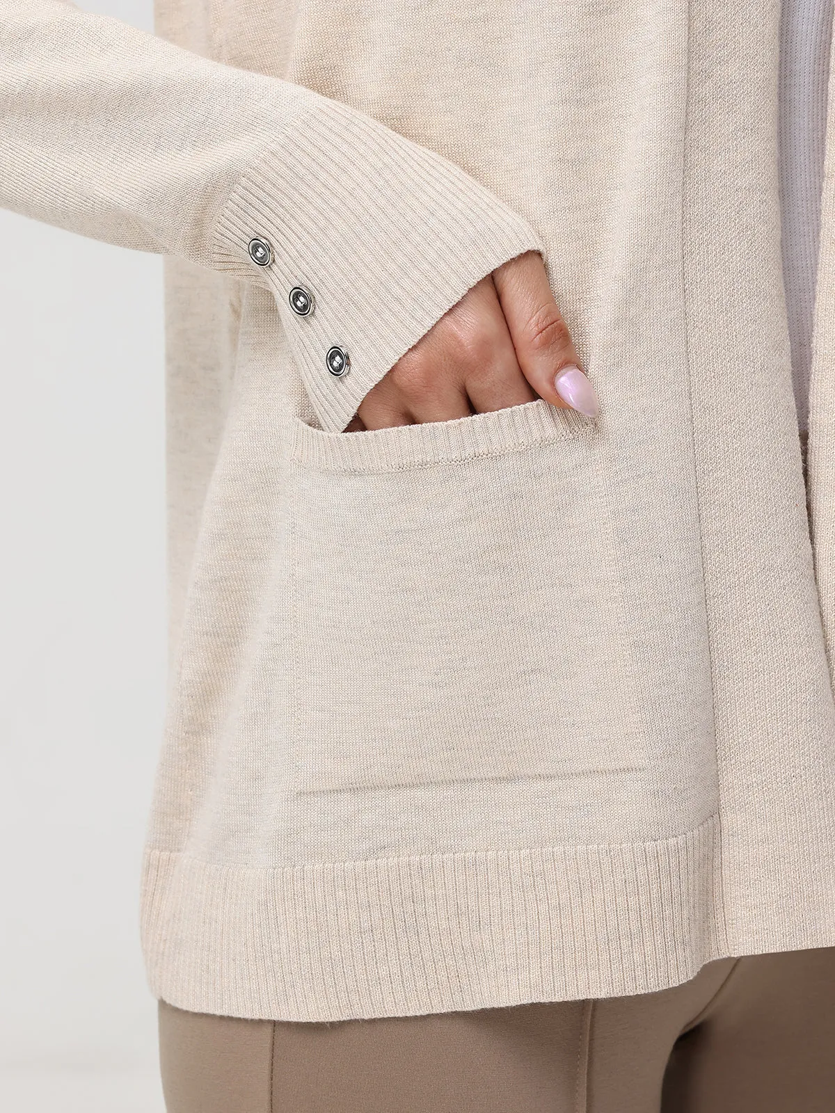 Rib Back Open Cardigan sold by 89th & Madison product image thumbnail 5