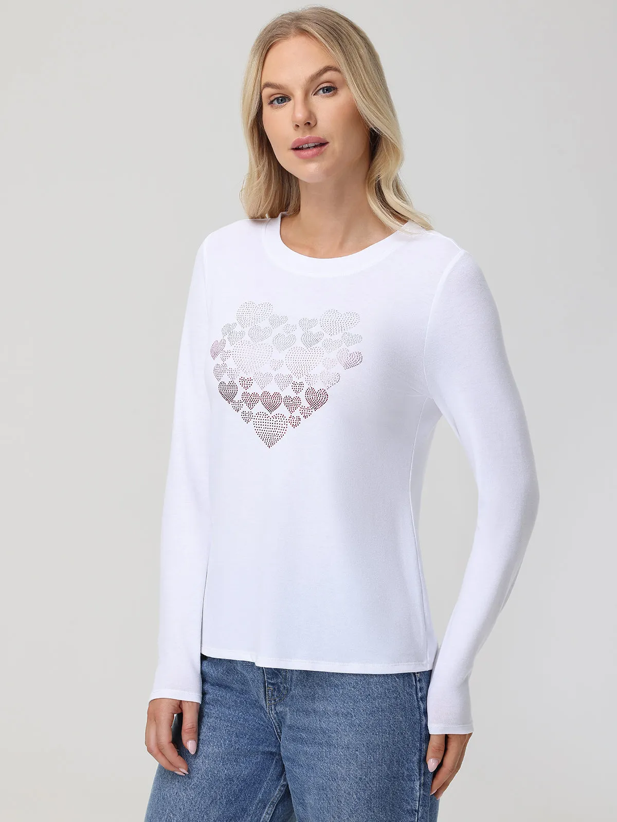 Ombre Hearts Rhinestone Tee sold by 89th & Madison product image thumbnail 3