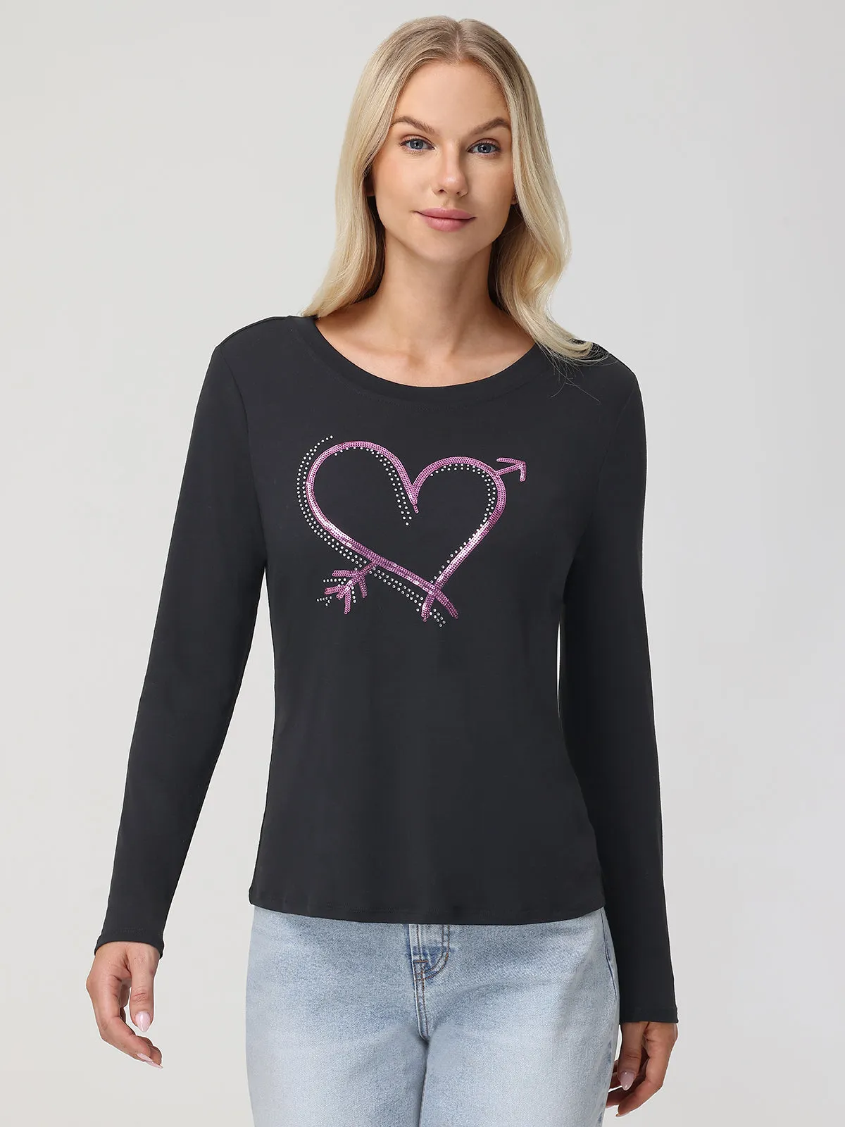 Sequin Heart Tee sold by 89th & Madison