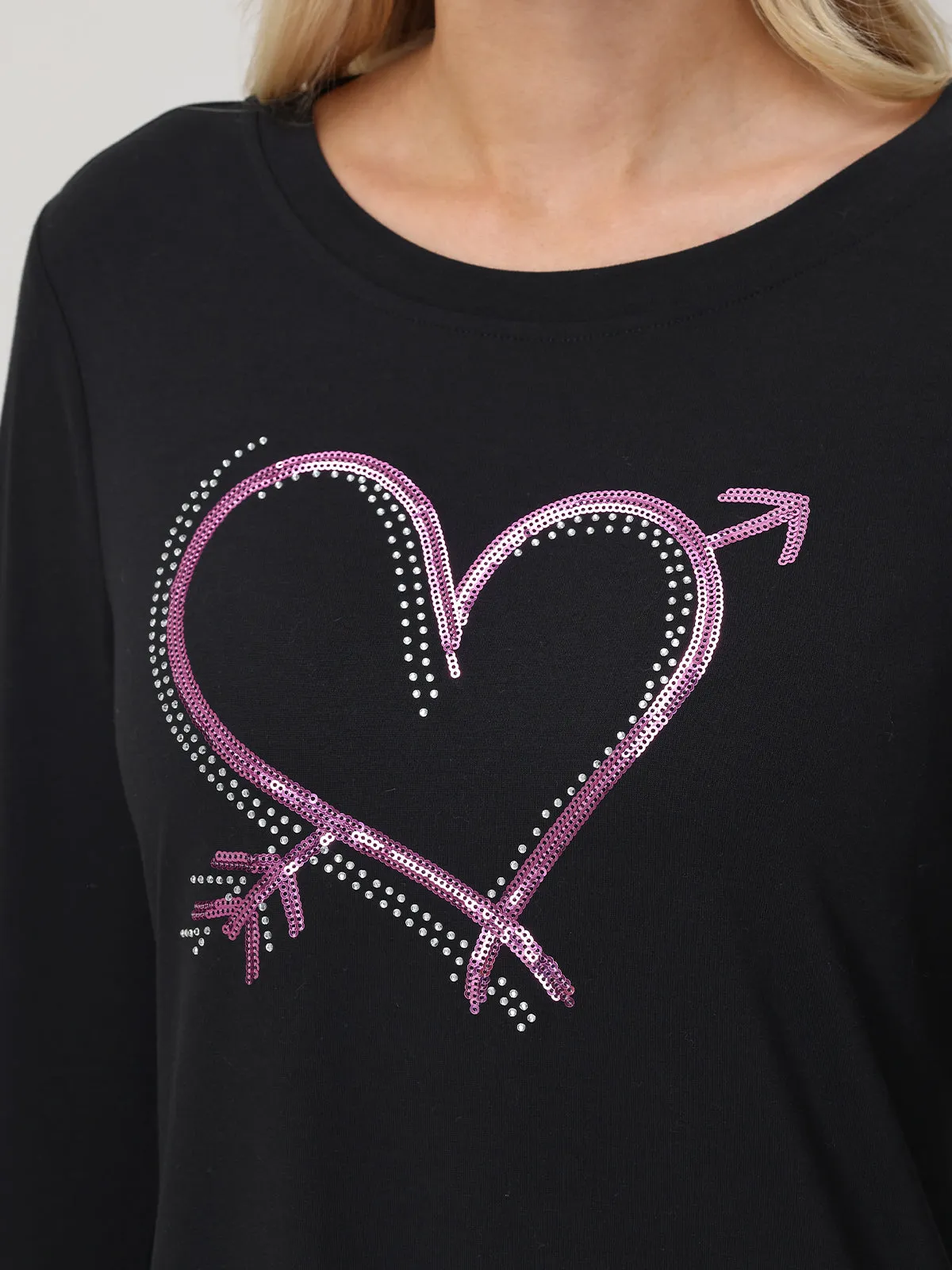 Sequin Heart Tee sold by 89th & Madison product image thumbnail 4