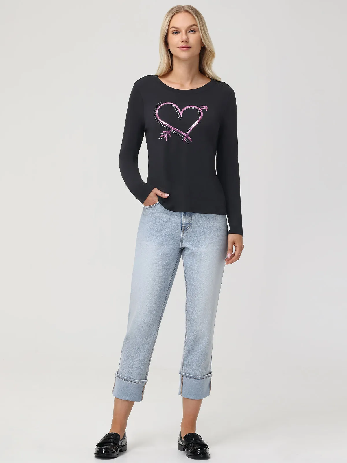 Sequin Heart Tee sold by 89th & Madison product image thumbnail 5