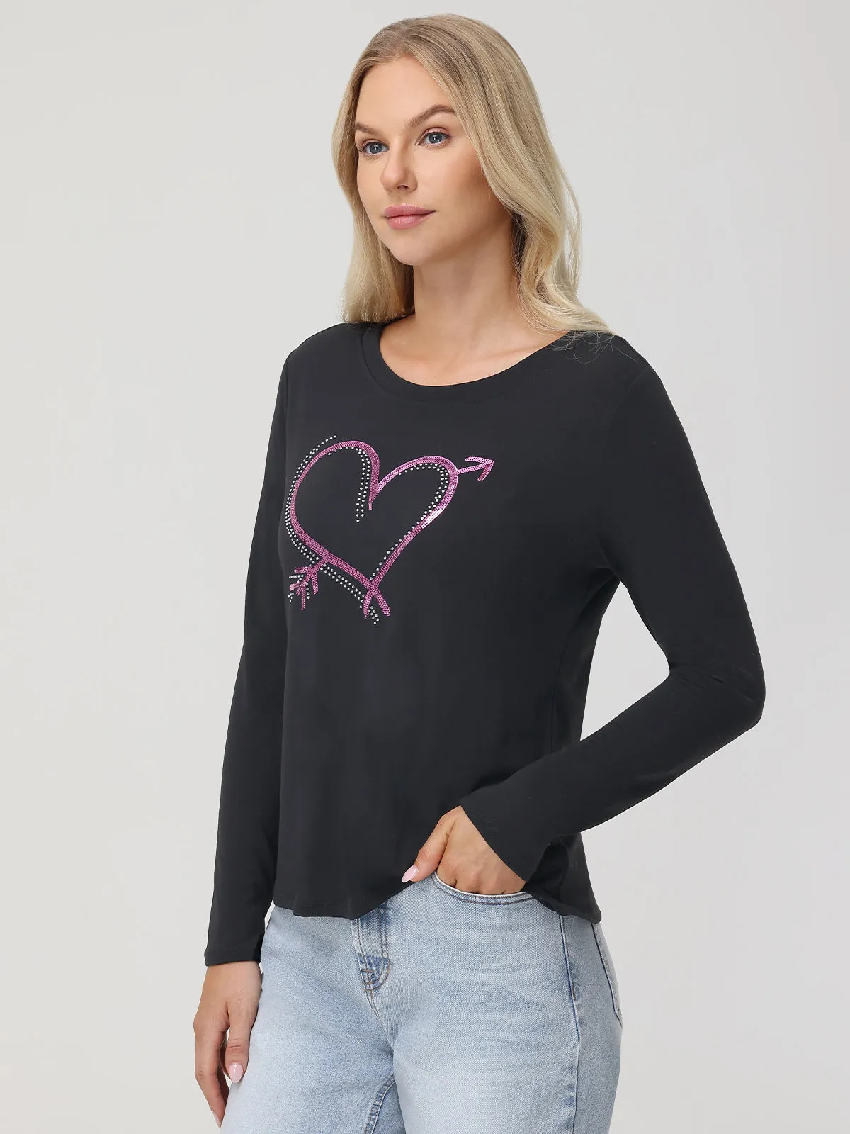 Sequin Heart Tee sold by 89th & Madison product image thumbnail 3