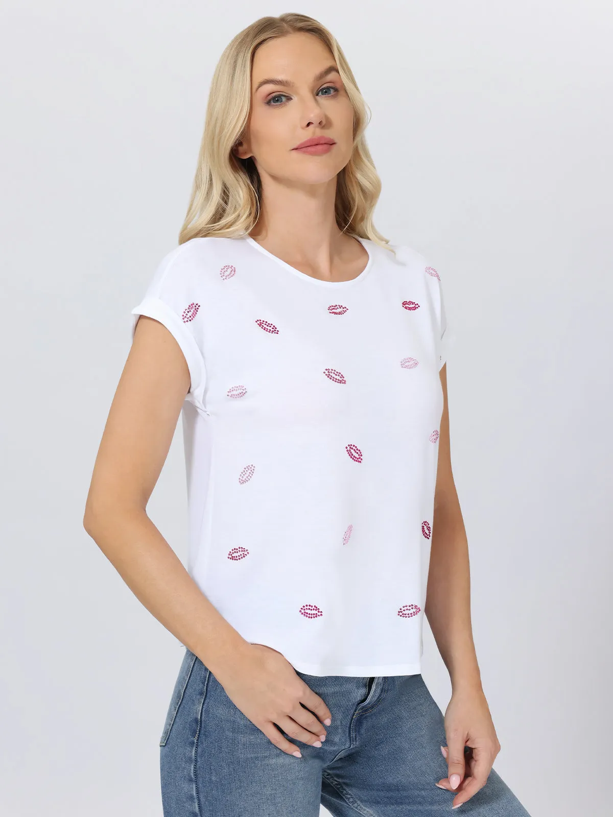 Lips Rhinestone Tee sold by 89th & Madison product image thumbnail 3