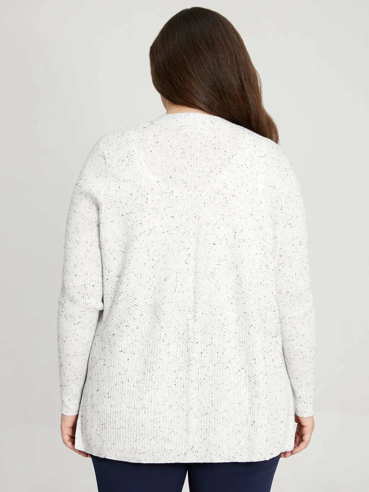 Plus Fleck Directional Rib Open Cardigan sold by 89th & Madison product image thumbnail 2