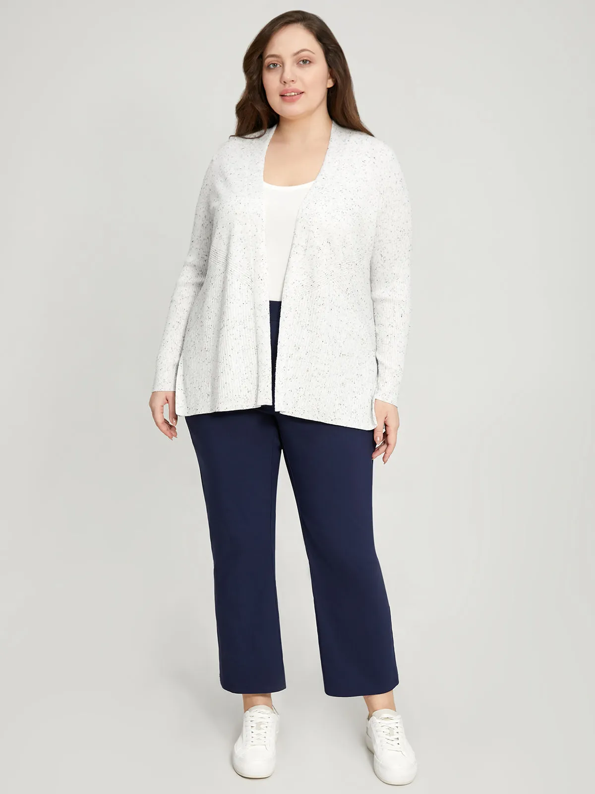 Plus Fleck Directional Rib Open Cardigan sold by 89th & Madison product image thumbnail 5