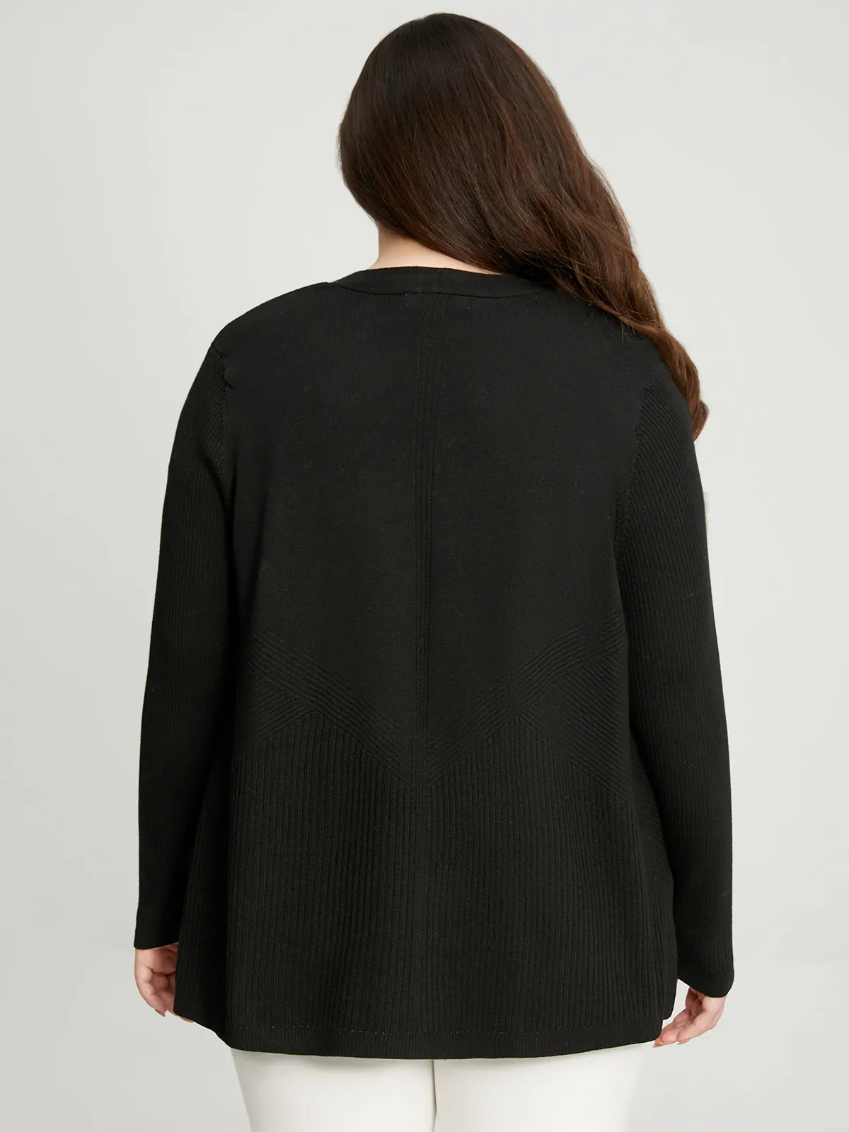 Plus Directional Rib Open Cardigan sold by 89th & Madison product image thumbnail 2