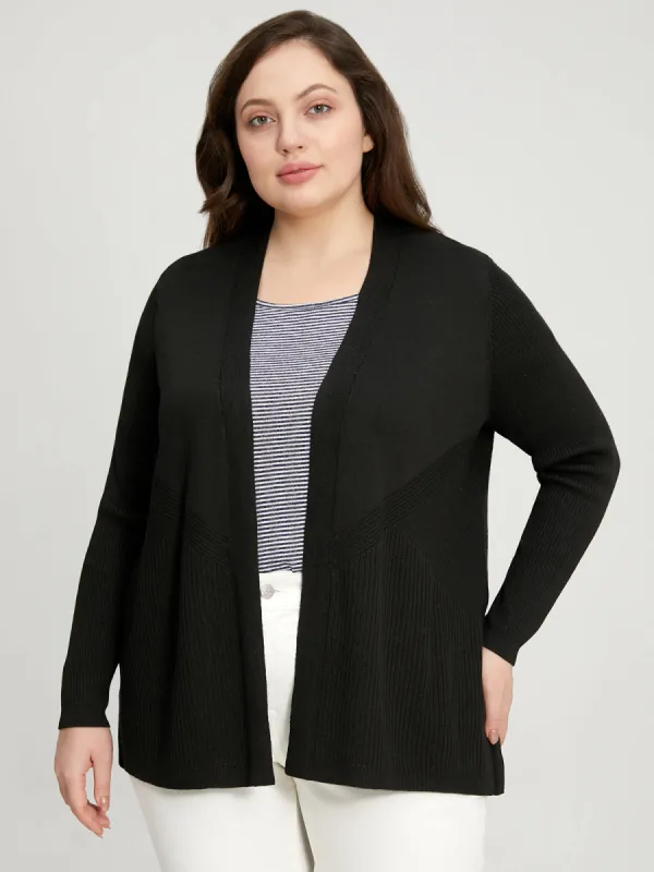 Plus Directional Rib Open Cardigan sold by 89th & Madison