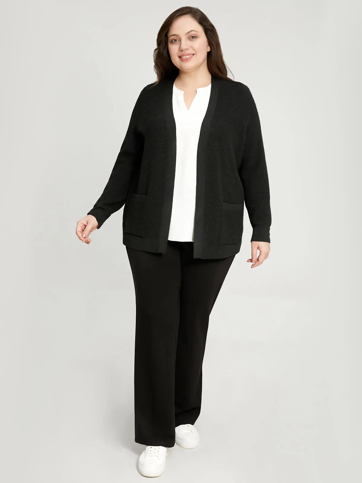 Plus Waffle Stitch Cardigan sold by 89th & Madison product image thumbnail 5