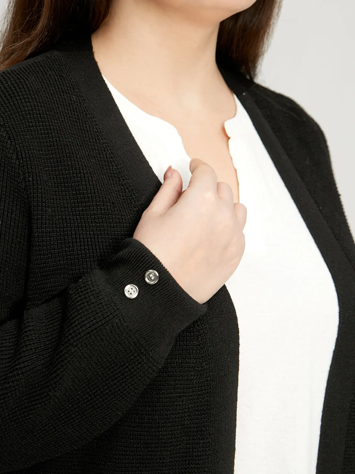 Plus Waffle Stitch Cardigan sold by 89th & Madison product image thumbnail 4