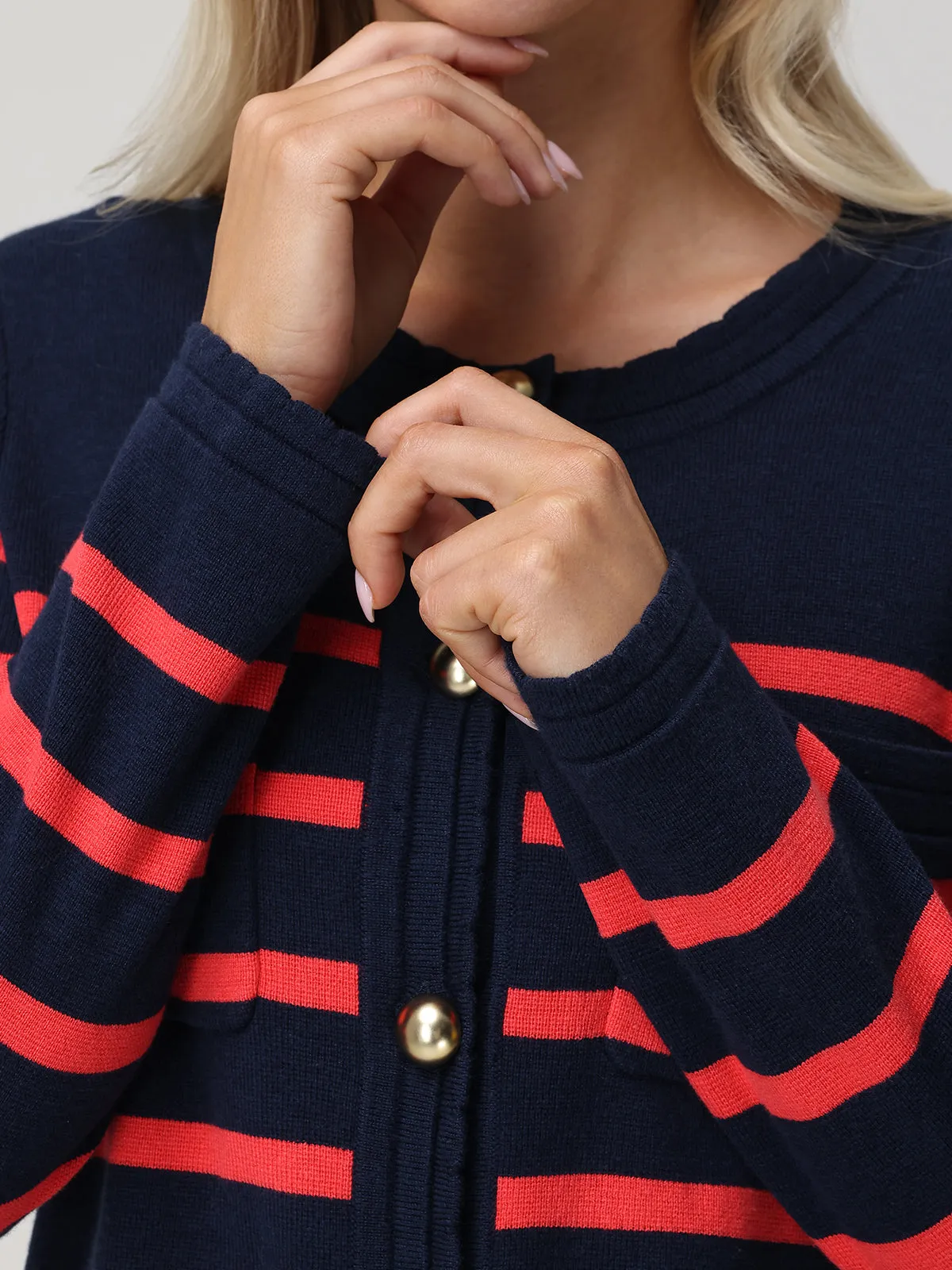 Stripe Button Front Cardigan sold by 89th & Madison product image thumbnail 5