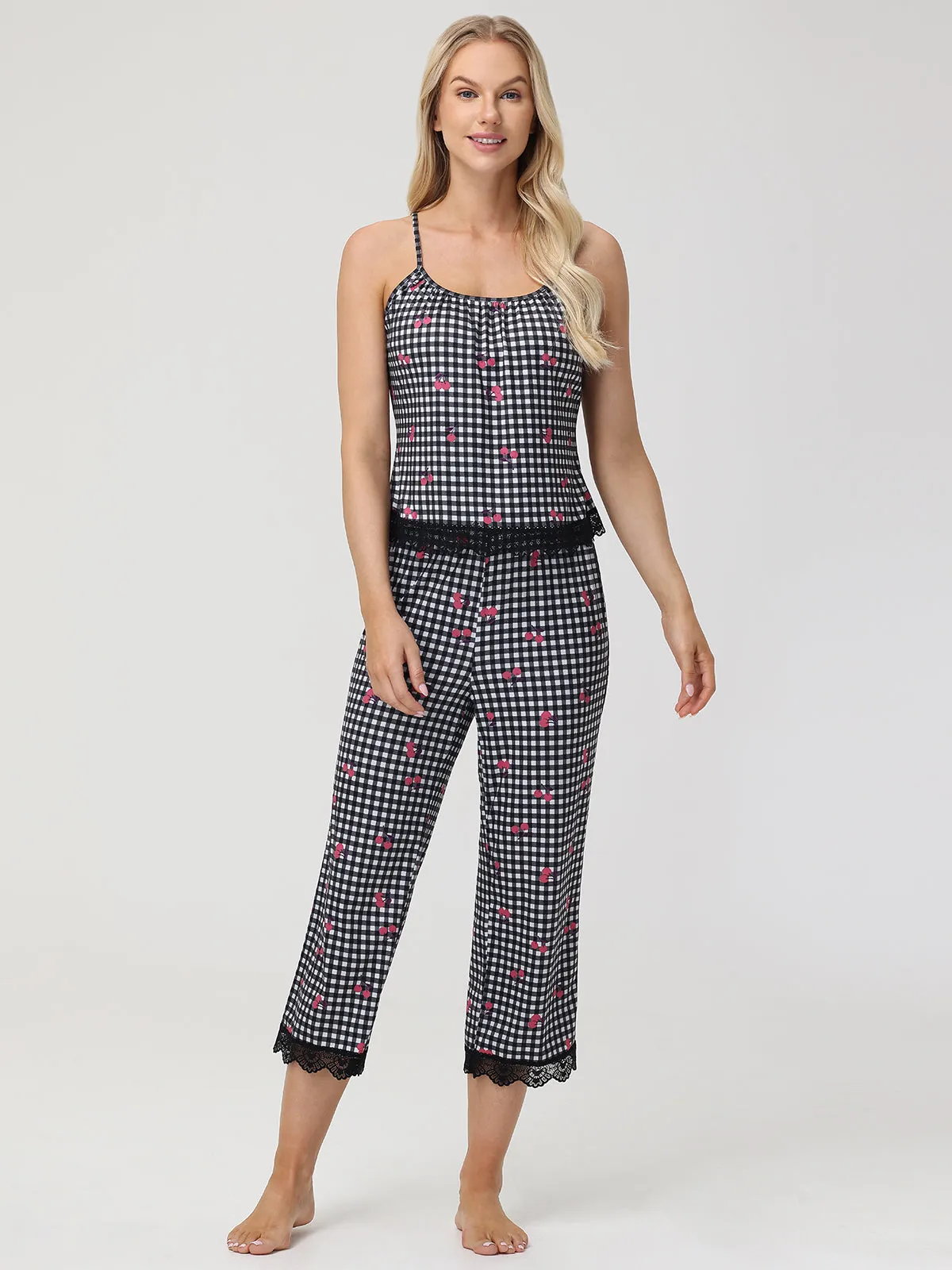 Lace Plaid Pajama Set sold by 89th & Madison