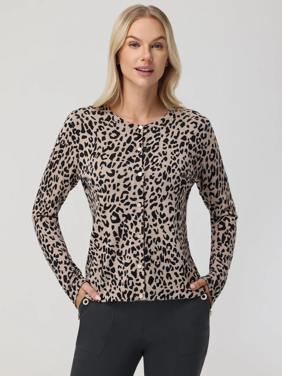 Leopard Button Front Cardigan sold by 89th & Madison