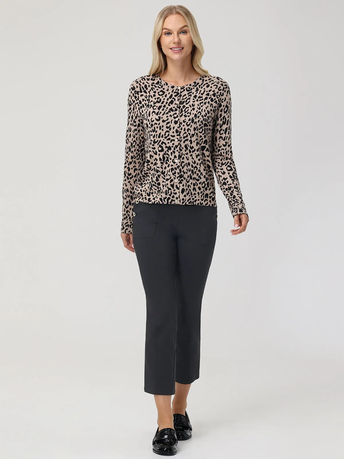 Leopard Button Front Cardigan sold by 89th & Madison product image thumbnail 5