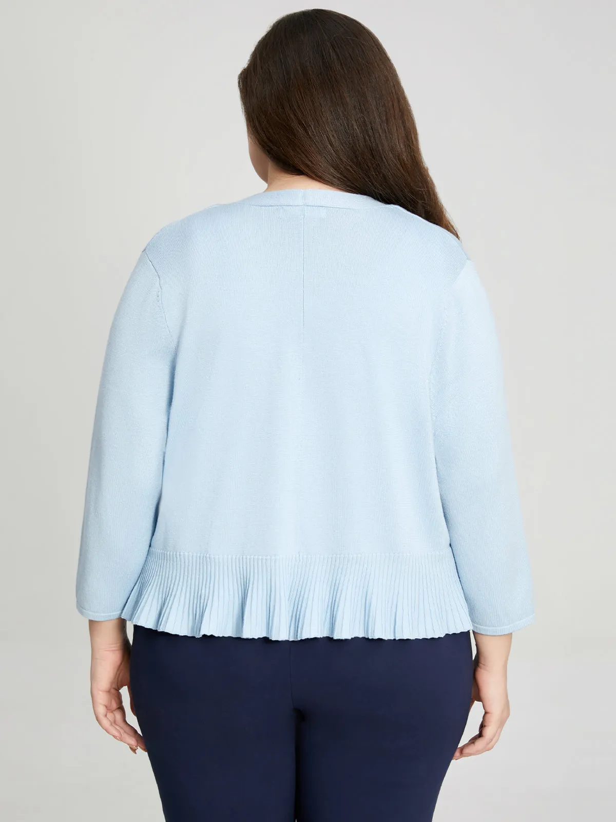 Plus Peplum Open Front Cardigan sold by 89th & Madison product image thumbnail 2