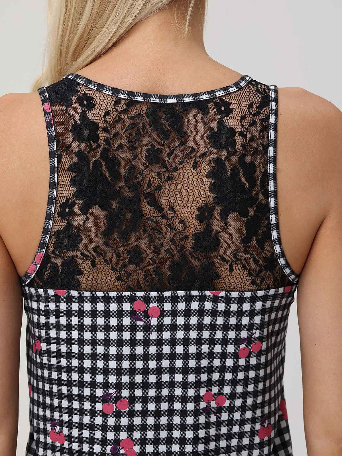 Cherry Print Plaid Short Pajama Set sold by 89th & Madison product image thumbnail 5