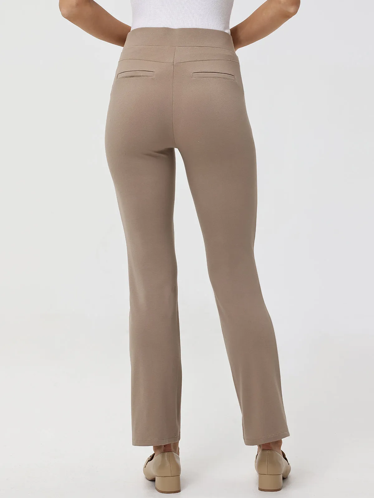 Pintuck Pull On Flare Leg Ponte Pants sold by 89th & Madison product image thumbnail 3