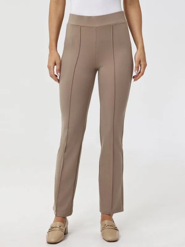 Pintuck Pull On Flare Leg Ponte Pants sold by 89th & Madison