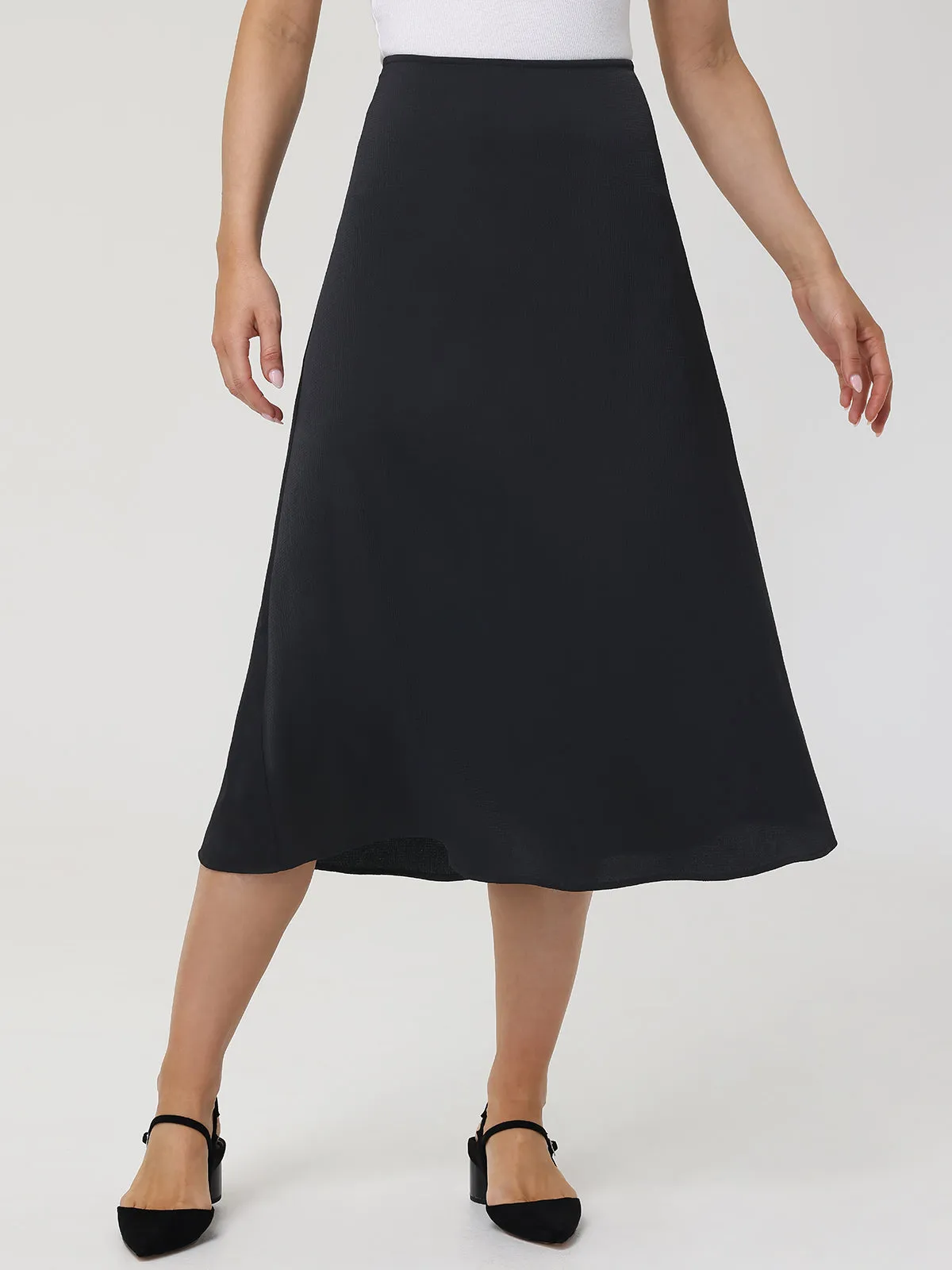 A-Line Midi Skirt sold by 89th & Madison