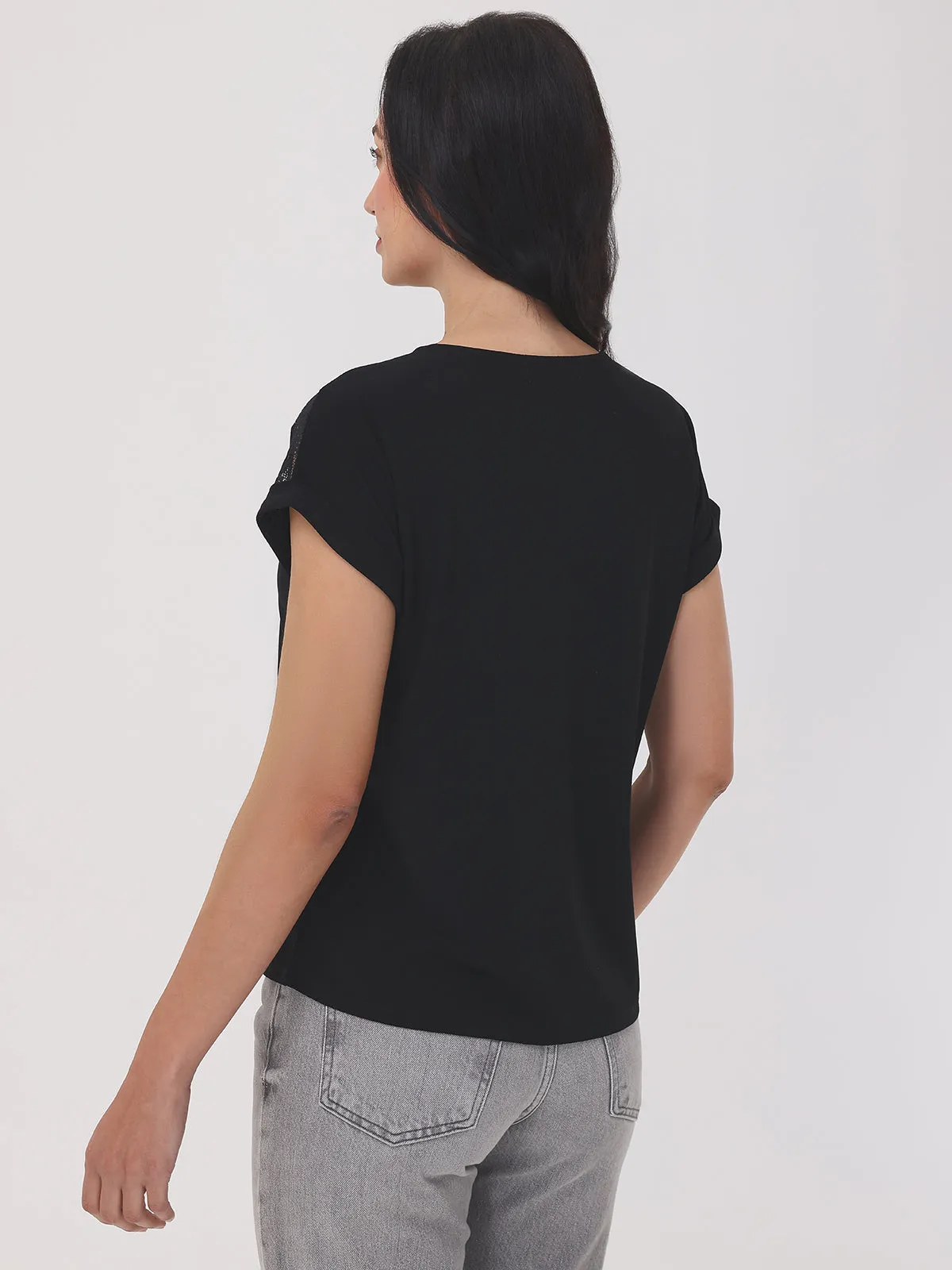 Quarter Zip Lace Trim Dolman Top sold by 89th & Madison product image thumbnail 2