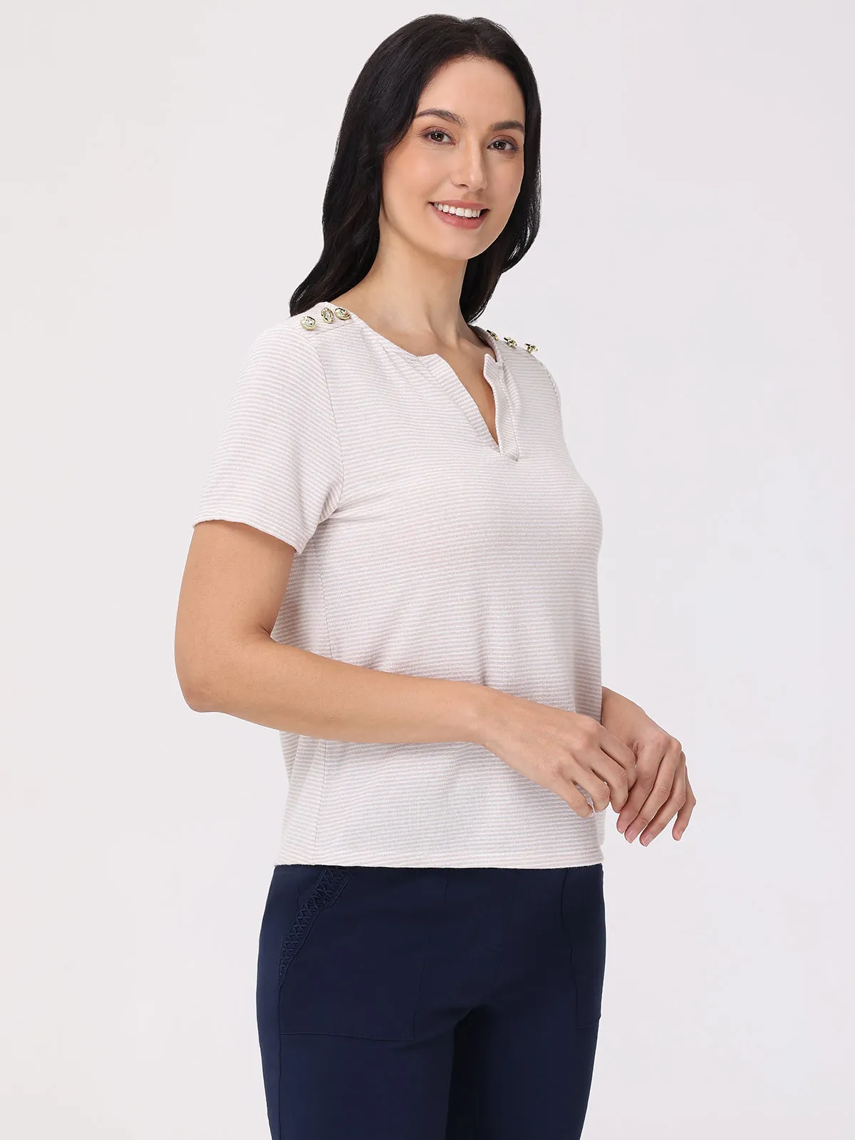 Shoulder Button Top sold by 89th & Madison product image thumbnail 3