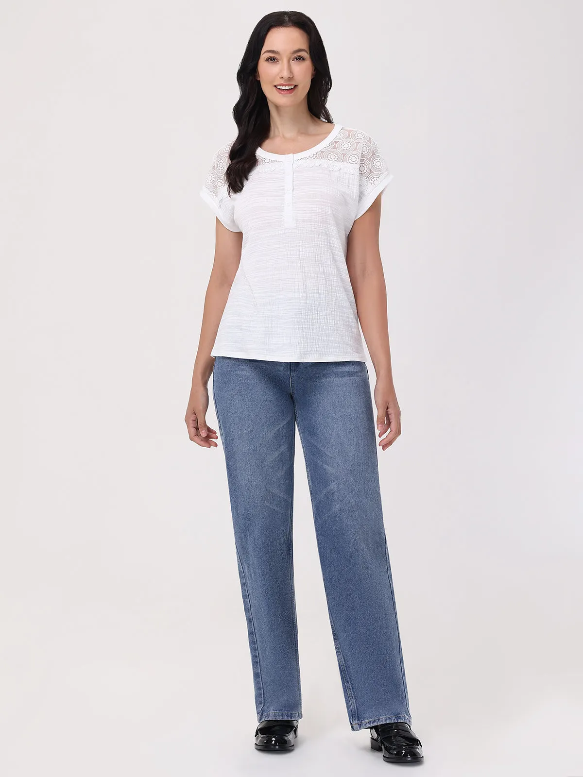 Lace Inset Dolman Sleeve Top sold by 89th & Madison product image thumbnail 5
