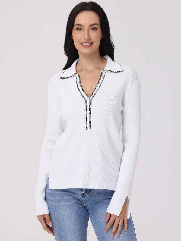 Whipstitch Johnny Collar Sweater sold by 89th & Madison