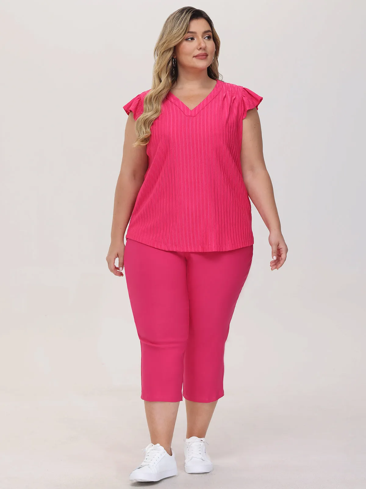 Plus Flutter Sleeve Knit Top sold by 89th & Madison product image thumbnail 5