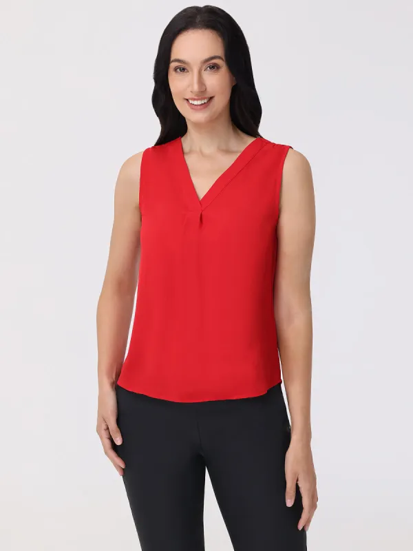 V-Neck Smocked Shoulder Vest sold by 89th & Madison