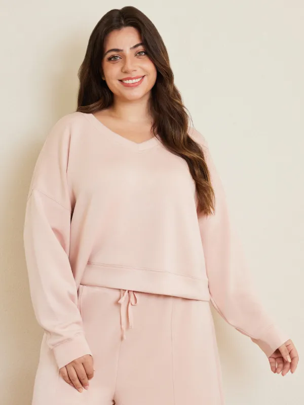 Plus V-Neck Crop Sweatshirt sold by 89th & Madison