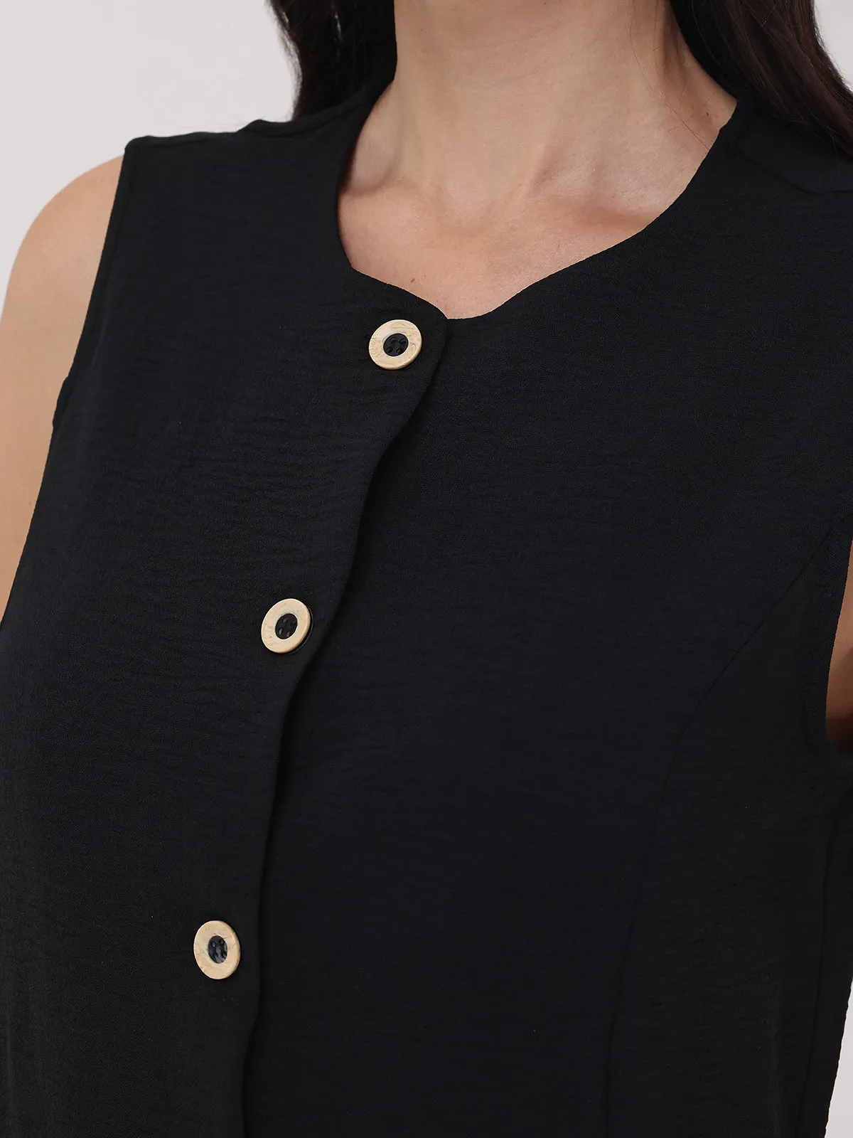 Sleeveless Button Front Vest sold by 89th & Madison product image thumbnail 4