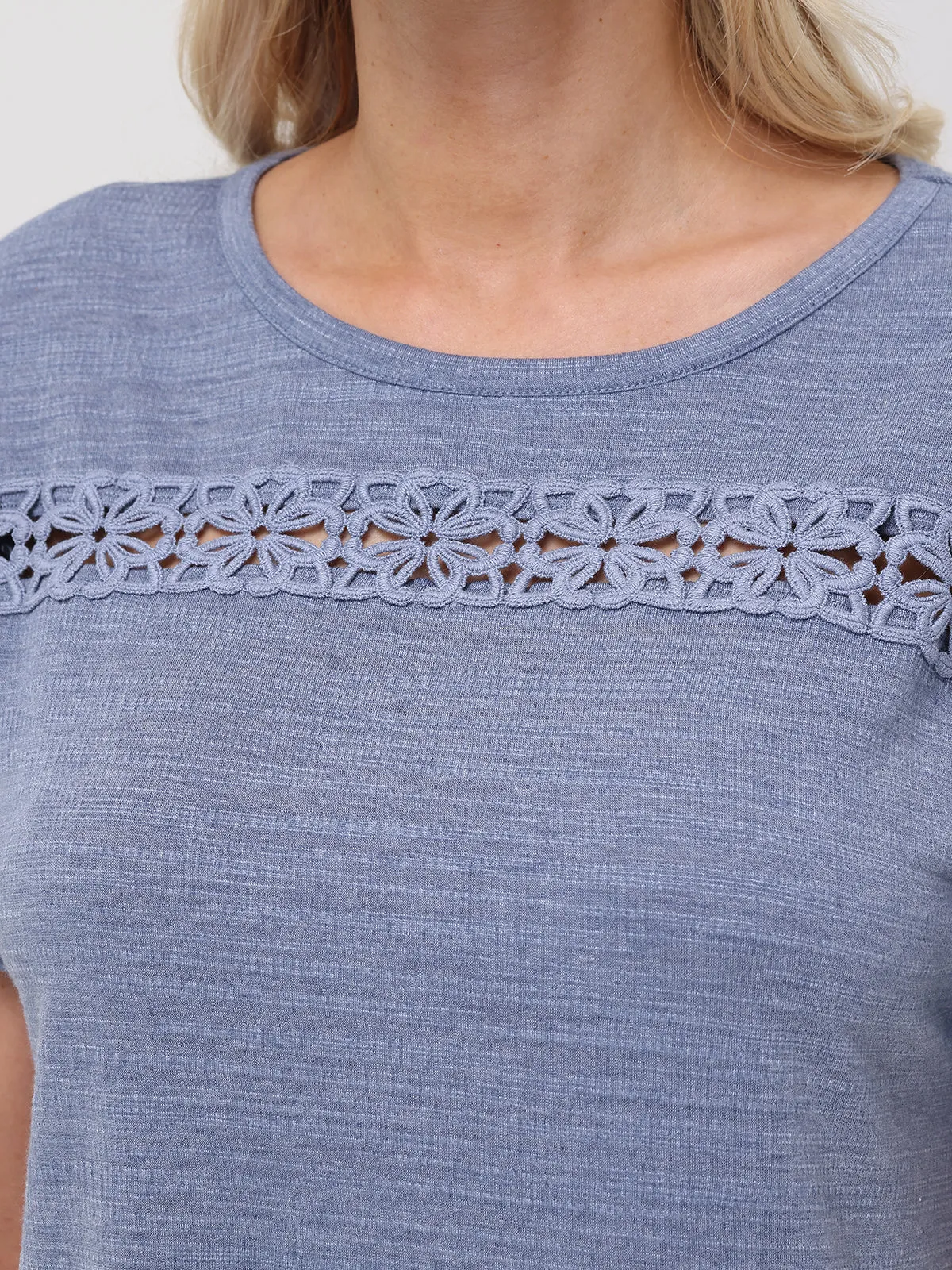 Crochet Trim Ruffle Sleeves Top sold by 89th & Madison product image thumbnail 4