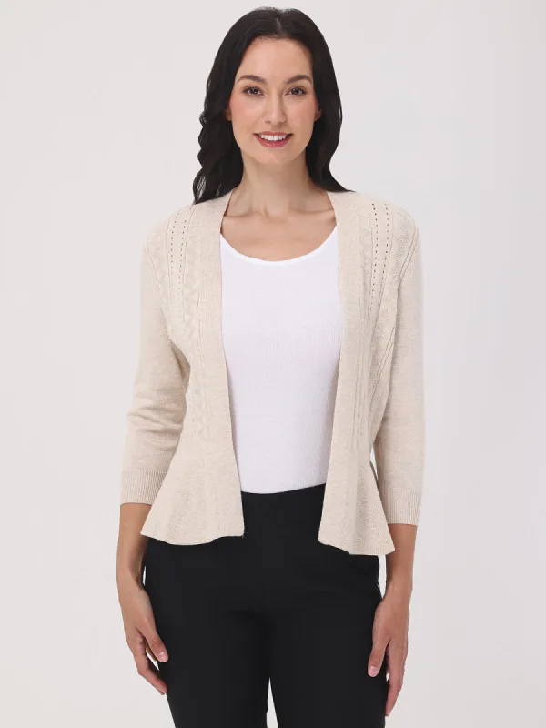 Peplum Pointelle Cardigan sold by 89th & Madison