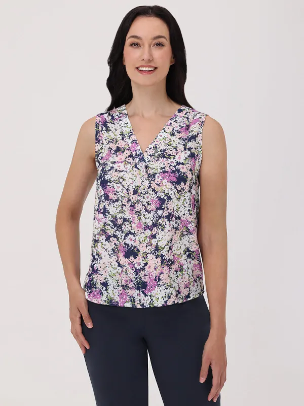 Floral Deep V-Neck Top sold by 89th & Madison