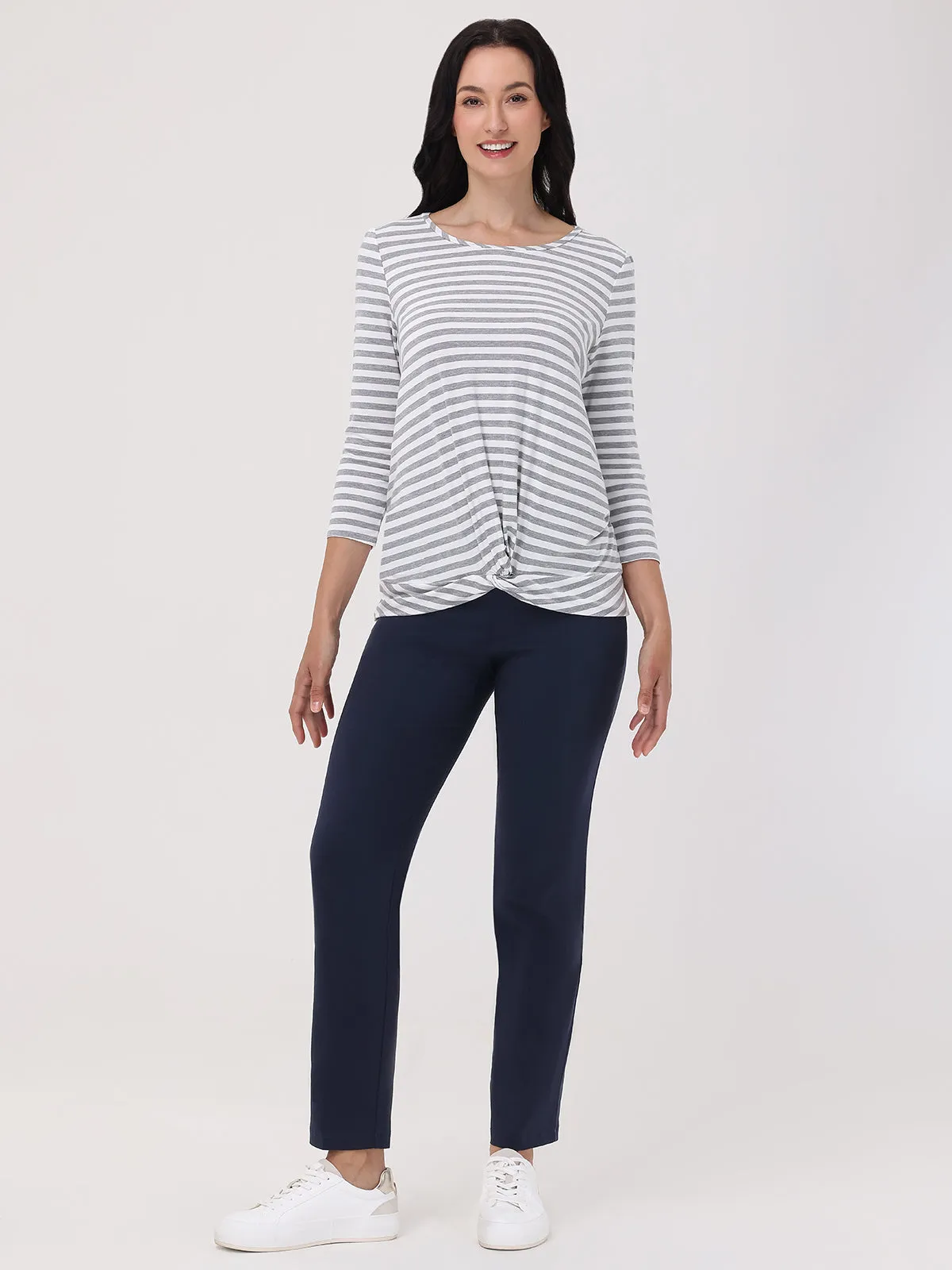 Stripe Twist Hem Crewneck Top sold by 89th & Madison product image thumbnail 5