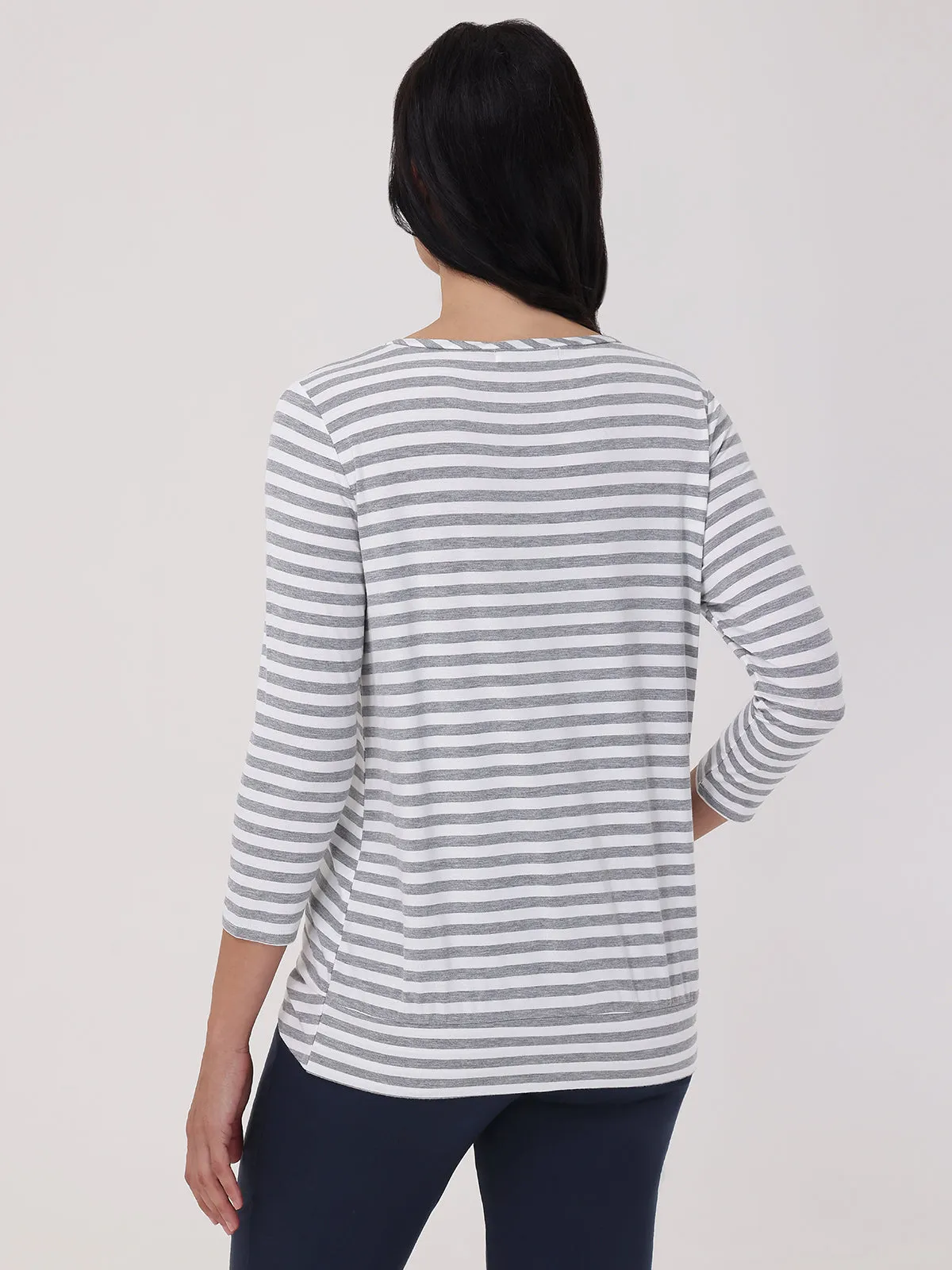 Stripe Twist Hem Crewneck Top sold by 89th & Madison product image thumbnail 2