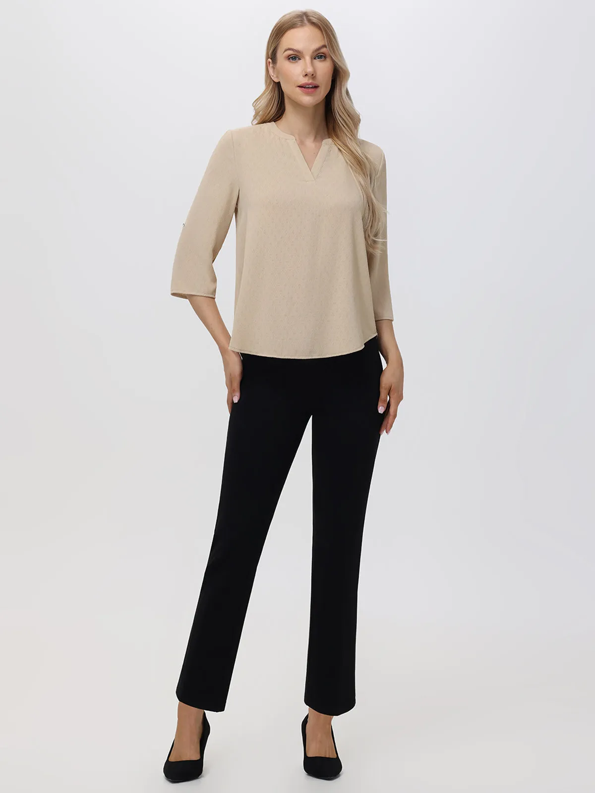 Luxe Ponte Crop Flare Pants sold by 89th & Madison product image thumbnail 2