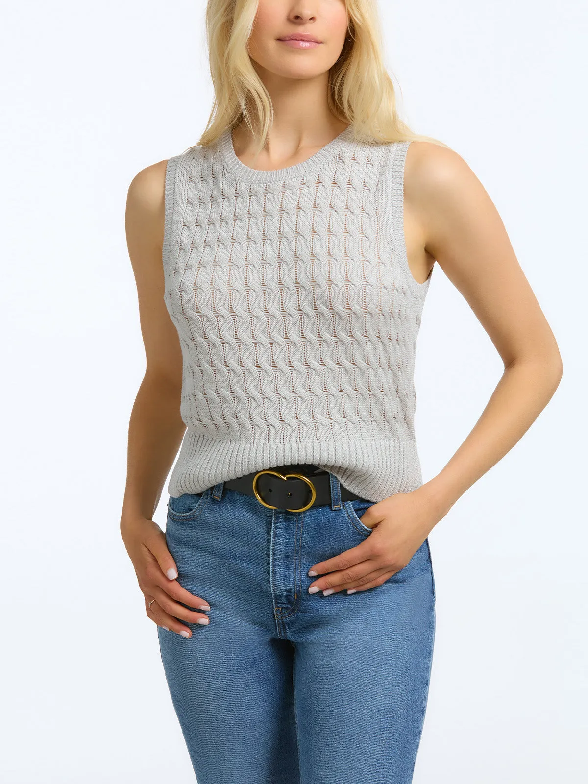 Sadie: Cable Vest sold by 89th & Madison