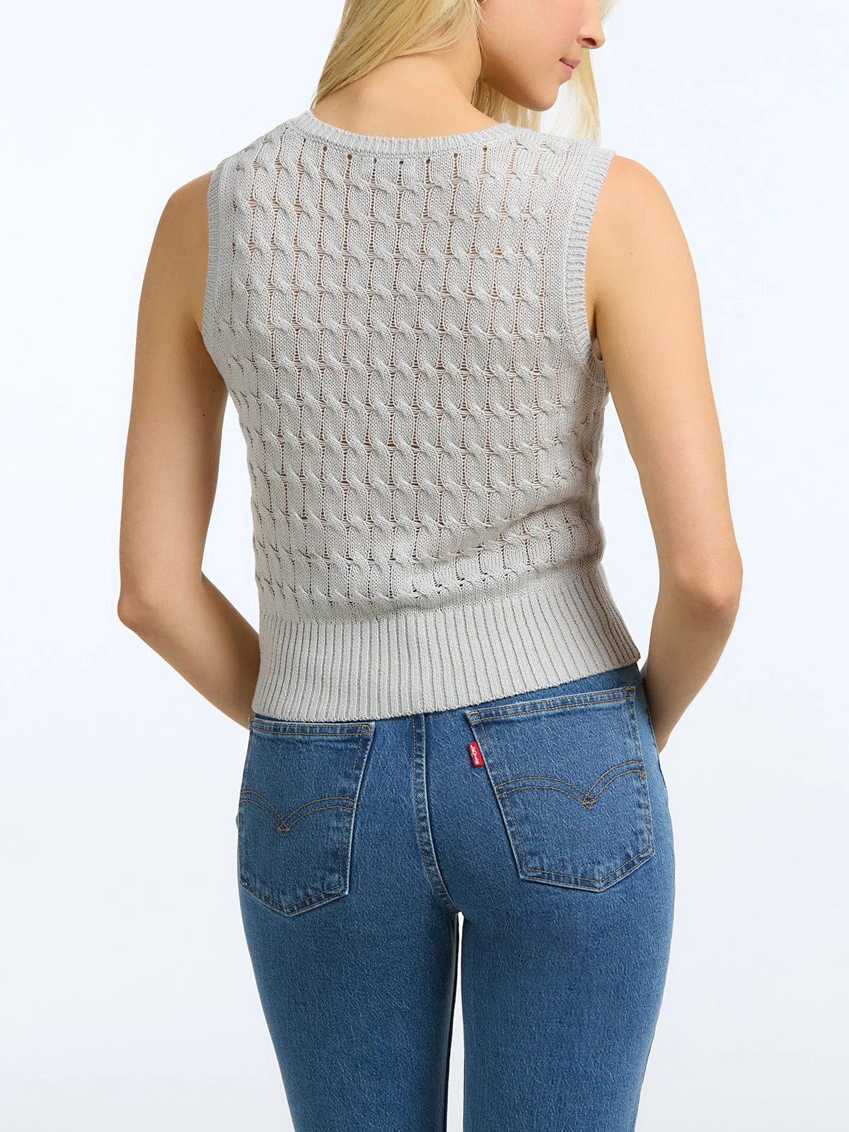 Sadie: Cable Vest sold by 89th & Madison product image thumbnail 2