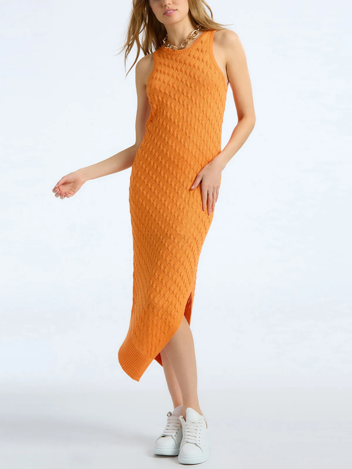 Charlotte: Asymmetrical Cable Dress sold by 89th & Madison product image thumbnail 4