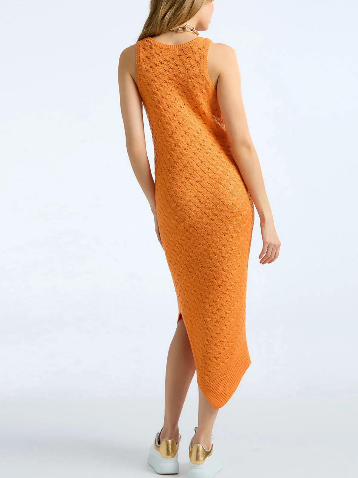 Charlotte: Asymmetrical Cable Dress sold by 89th & Madison product image thumbnail 5
