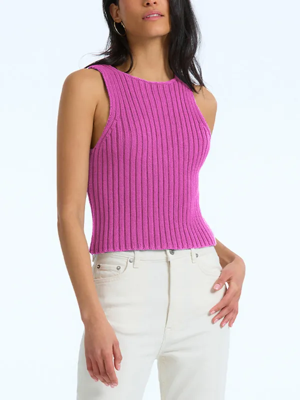 Rib Tie Back Cotton Tank sold by 89th & Madison