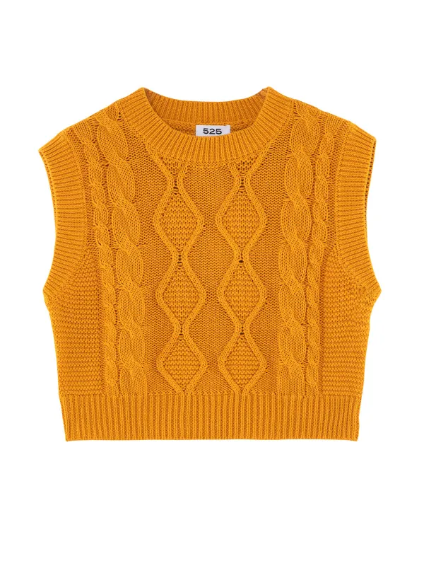 Cotton Cable Crewneck Vest sold by 89th & Madison