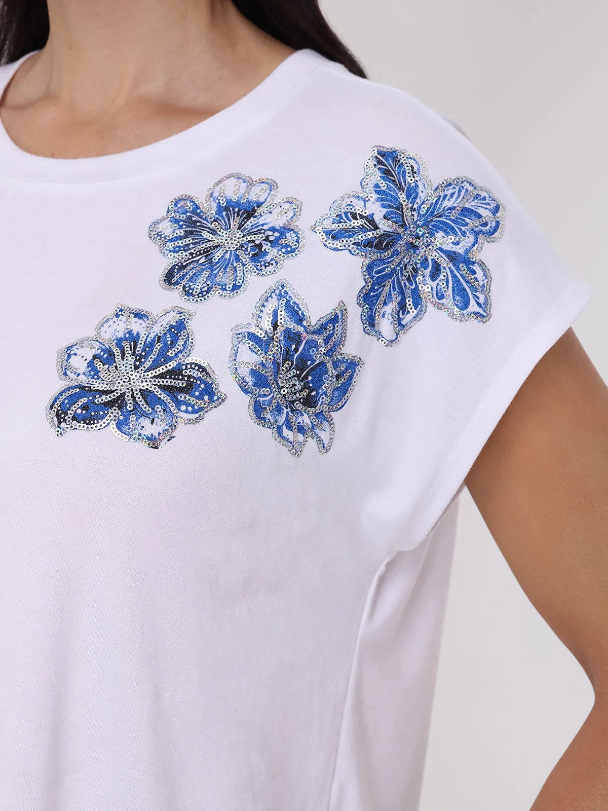 Floral Sequin Tee sold by 89th & Madison product image thumbnail 4