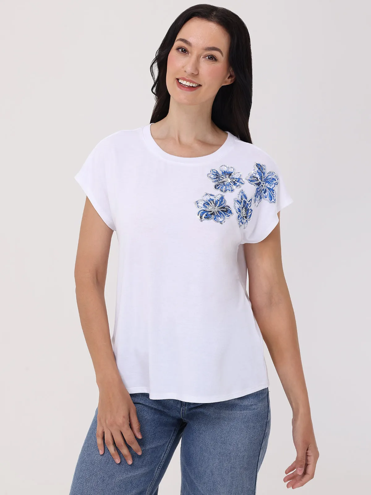 Floral Sequin Tee sold by 89th & Madison