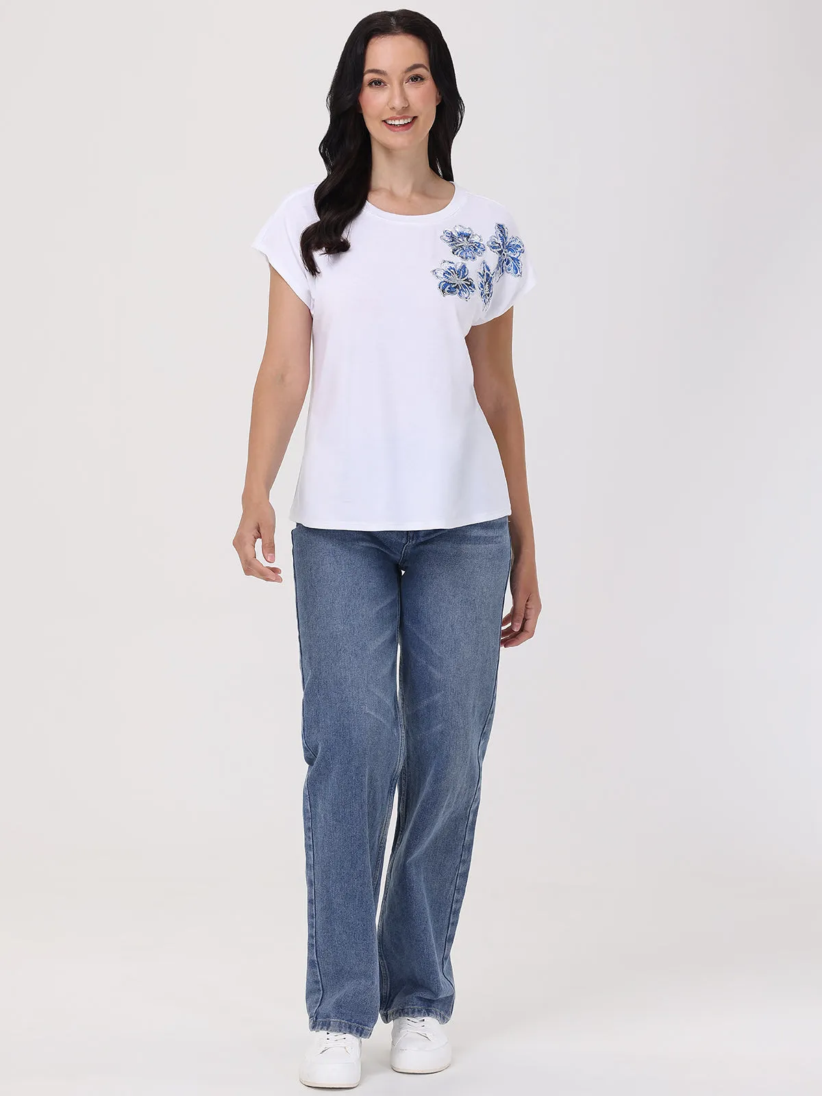 Floral Sequin Tee sold by 89th & Madison product image thumbnail 5