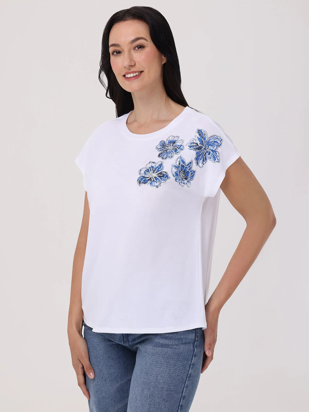 Floral Sequin Tee sold by 89th & Madison product image thumbnail 3